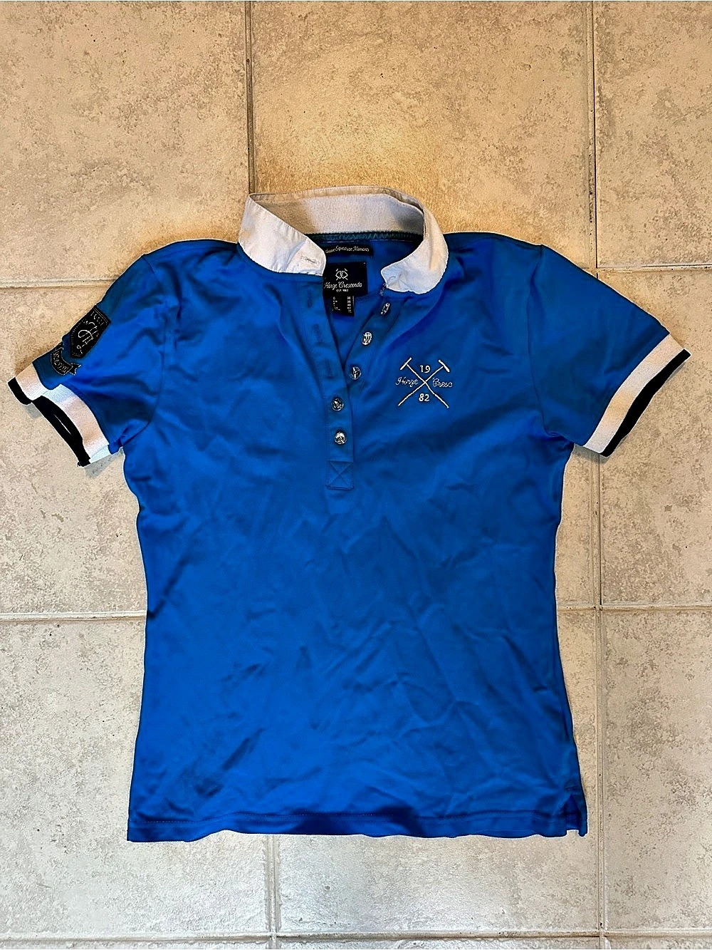 Horze Crescendo Blue Short Sleeve Polo Like New
